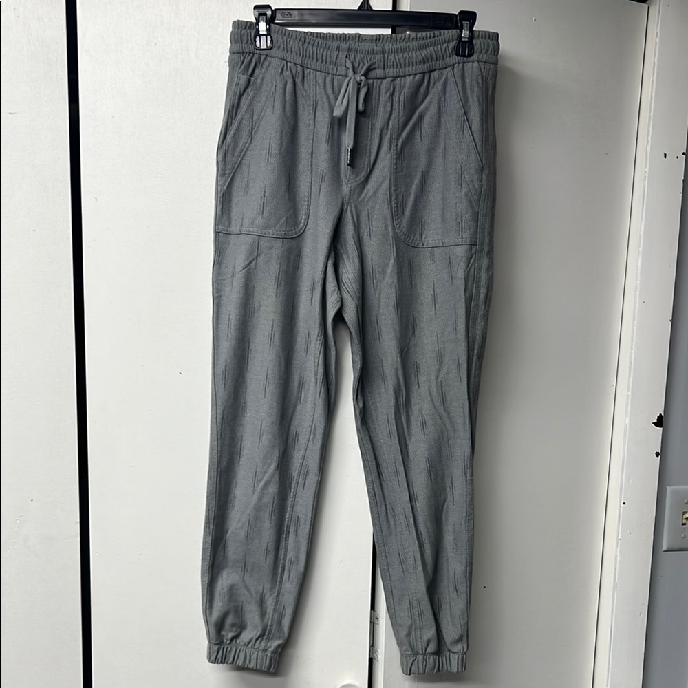 Athleta Gray Farralon Printed Jogger with Elastic Cuffs and Drawstring Waist